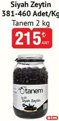 TANEM SİYAH ZEYTİN 2 KG fiyat ve kampanya bilgisi